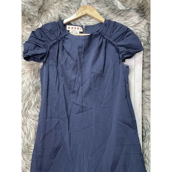 Marni Dress‎ Made in Italy Navy Blue Mid Dress Women's Size M